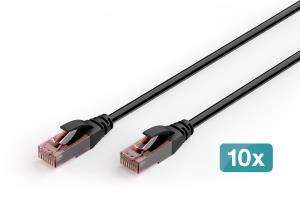 outdoor patch cable - CAT6 - U/UTP - Snagless - Cu - 1m - Black - 10pk