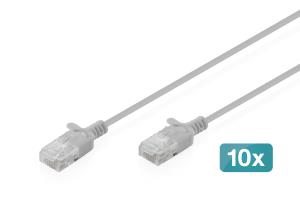 Slim patch cable - CAT6 - U/UTP - Snagless - Cu - 2m - Grey - 10pk