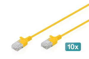 Slim patch cable - CAT6 - U/UTP - Snagless - Cu - 3m - Yellow - 10pk