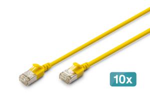 Slim Patch cable - CAT6A - F-FTP - 3m - Yellow - 10pk