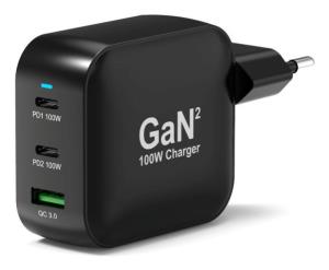 GaN 100W PD wall charger with 2M USB-C cable