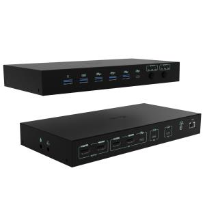 Docking Station KVM - 3 Hosts - Dual Display - Power Delivery 1x92w / 2x65w