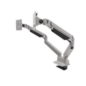 Reach Dual Screen Articulating Arm VESA Mount - Silver