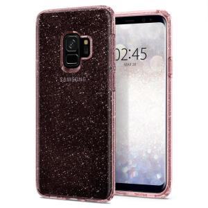 Galaxy S9 Case Liquid Crystal Glitter Rose Quartz