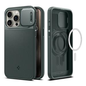 iPhone 15 Pro Max Case 6.7in Optik Armor MagFit Abyss Green