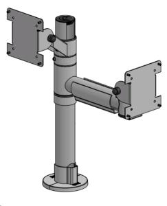 Pole 400mm With 2x Vesa 75/100 Black