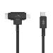 Hyperjuice Silicone USB-c To USB-c And Lightning Hybrid 60w Cable - Black