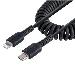 USB C To Lightning Cable - Coiled Cable - 50cm Black