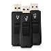 4GB Flash Drive USB 2.0 Black Retractable Connector 3pk Combo