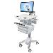Styleview Cart With LCD Arm Non-powered 2 Drawers (white Grey And Polished Aluminum)