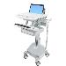 Styleview Laptop Cart LiFe Powered 1 Drawer (white Grey And Polished Aluminum) CHE