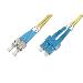 Fiber Optic Patch Cord, ST to SC OS2, Singlemode 09/125 , Duplex, Length 3m