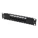 CAT 5e, Class D Patch Panel, unshielded 8-port RJ45, 8P8C, LSA, 1U, 254 mm(10")Rack Mount color black RAL 9005